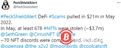 派盾:5月份约70个NFT项目的Discord遭遇攻击