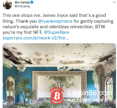 好莱坞“喜剧之王”金·凯瑞以20ETH购入“The Wild Within”系列NFT作品