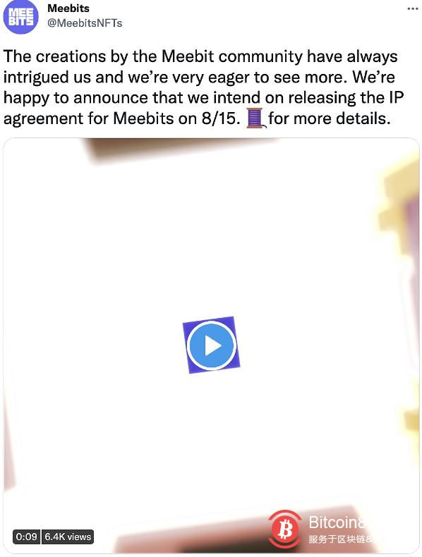 NFT系列Meebits拟允许持有者进行版权创作 