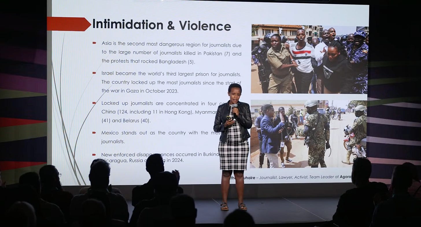 The 30,000-Foot View of the Oslo Freedom Forum 1 乌干达记者兼律师 Agather Atuhaire 在 2025 年奥斯陆自由论坛的自由科技专题讨论会上发表讲话。