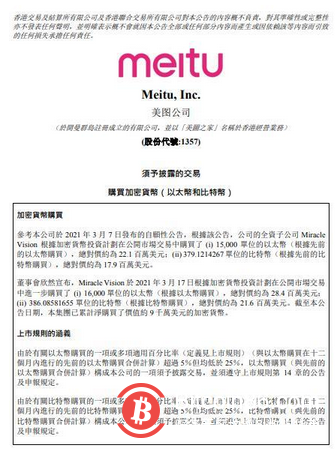 美图再度购入比特币,已耗资约9千万美元购买加密货币