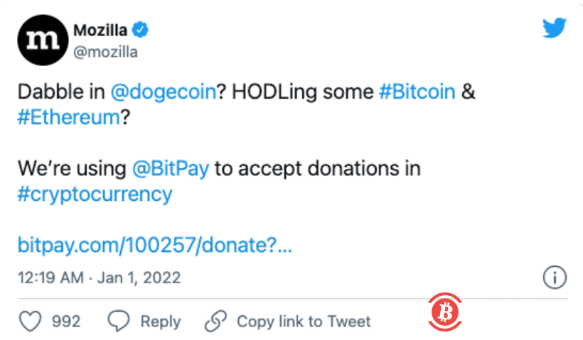 被炮轰与骗子合作 火狐开发商停止接受加密货币捐赠 