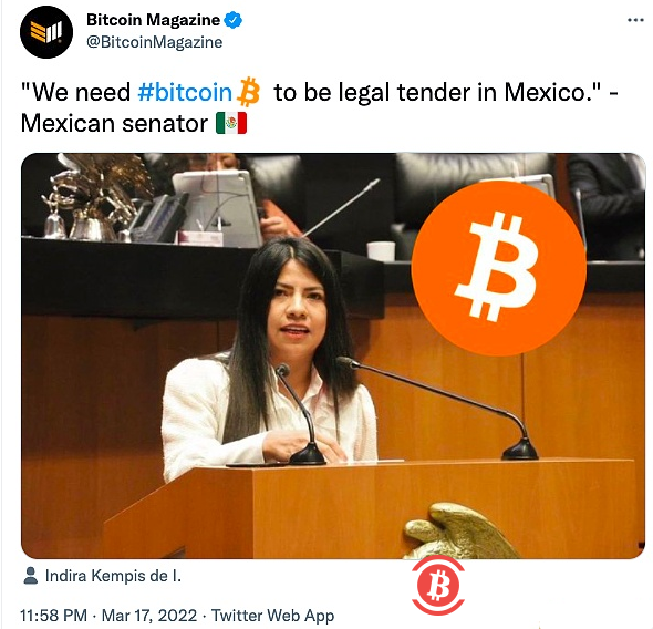 墨西哥参议员：我们需要比特币成为墨西哥的法定货币 