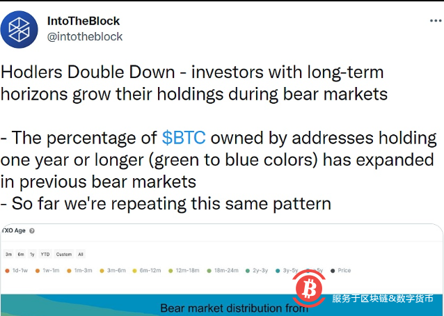 IntoTheBlock：着眼长远的BTC持有者正在增持 