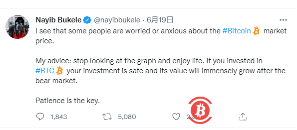 萨尔瓦多持有的比特币浮亏超55%！总统：要有耐心，熊市后会大涨