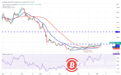 价格分析 8/8：BTC、ETH、BNB、XRP、ADA、SOL、DOGE、DOT、MATIC 