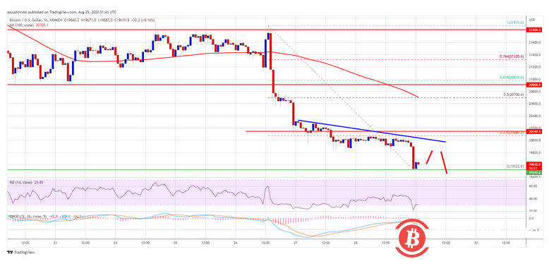 比特币价格跌破 2 万美元，为什么 BTC 容易遭受更多损失 