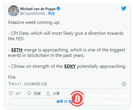  美联储、ETH合并和22,000美元的BTC：本周比特币需要了解的5件事 