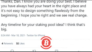  BM：B1将于接下来几周推出质押池代码以征询社区反馈 
