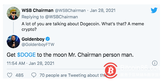 韭菜崛起—狗狗币吸引Wallstreetbets关注,一小时暴涨50%