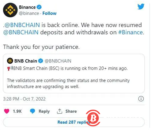 币安在200万BNB漏洞利用后恢复平衡计分卡桥接器运行