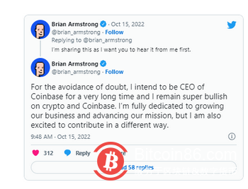 Coinbase 首席执行官 布赖恩•阿姆斯特朗 想要出售其公司 2% 股份