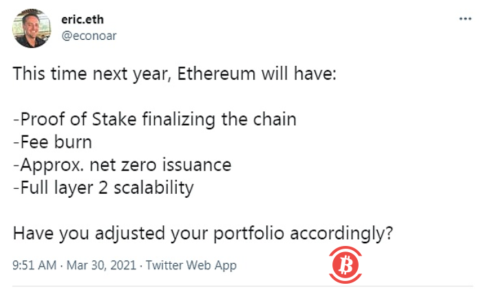 以太坊核心开发者:ETH明年此时将实现PoS